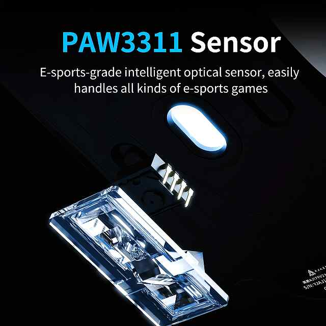 AJAZZ AJ179V2 MAX - Легка ігрова миша, бездротова/провідна, PAW3395, 12000DPI - 1 фото товару