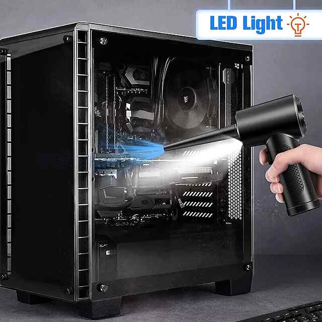 Акумуляторний Air Duster для видалення пилу з ПК та техніки, 3 режими, світло - 3 фото товару