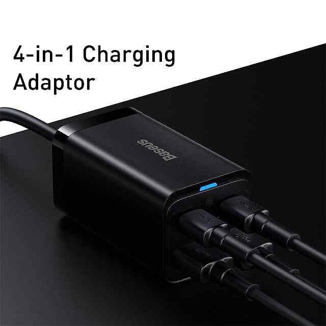 Baseus GaN Charger 65W 4-в-1 iPhone/Xiaomi/Samsung - 1 фото товару