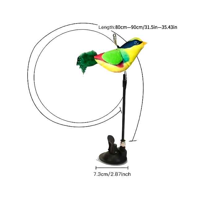 Іграшка для котів на паличці зі сталевим дротом та присоскою, безпечна та міцна, розкрій інстинкти - 2 фото товару