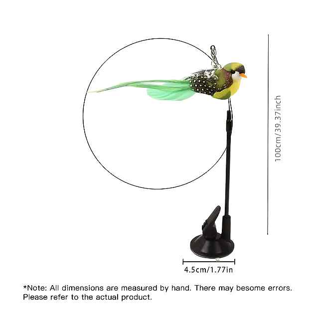 Іграшка для котів Пір'яний полювальник із сталевим дротом та присоскою. Зміцнений дизайн. Безпечний, розвиває інстинкти. Україна. - 2 фото товару