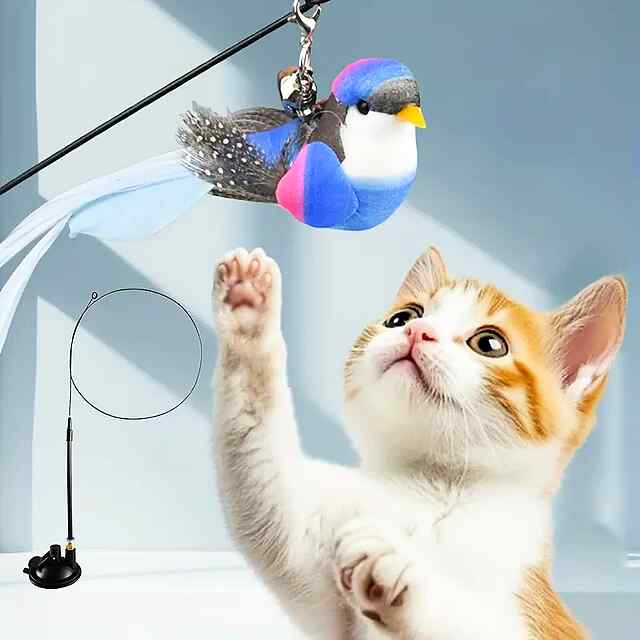 Іграшка для котів Покращена Вакуумна Присоска - мисливський інстинкт, перо, сталь