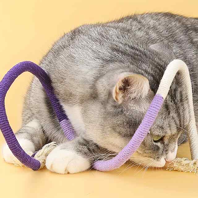 Іграшка-мотузка для кота, сизаль, шліфування зубів, міцна та безпечна. - 3 фото товару