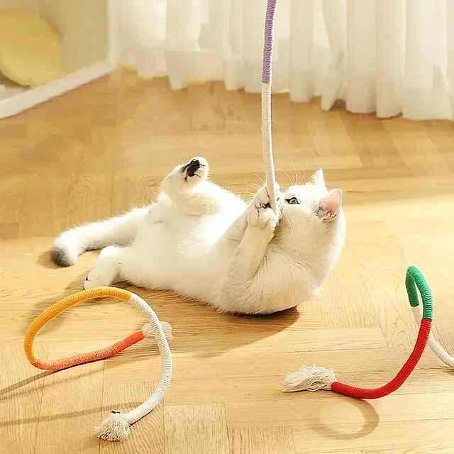 Іграшка-мотузка для котів: міцний сизаль, шліфує зуби, розвага та здоров'я! 🐾🧶 - 1 фото товару