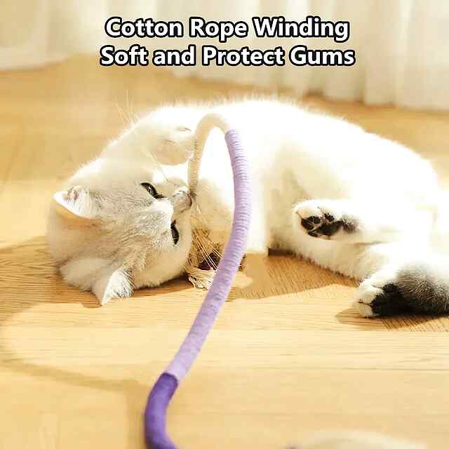 Іграшка-мотузка для котів: міцний сизаль, шліфує зуби, розвага та здоров'я! 🐾🧶 - 2 фото товару