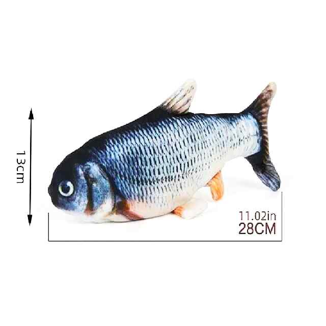 Інтерактивна рибка-іграшка для котів та собак з USB зарядкою, датчиком руху, 28x13см. - 1 фото товару