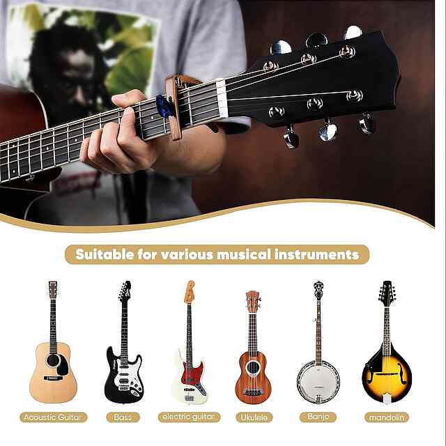 Каподастр для гітари із тримачем медіатора – преміум якість - 3 фото товару