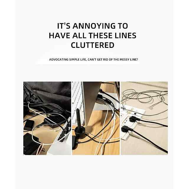 Кліпса для кабелів Cable Clamp – органайзер для дротів, зарядних пристроїв - 1 фото товару