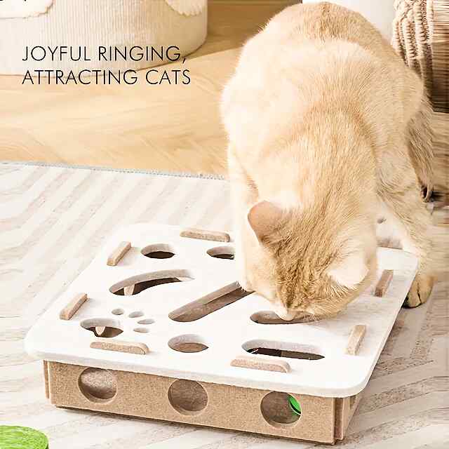 Коробка для котів Інтерактивна рибалка з іграшками, 30х30 см - 1 фото товару