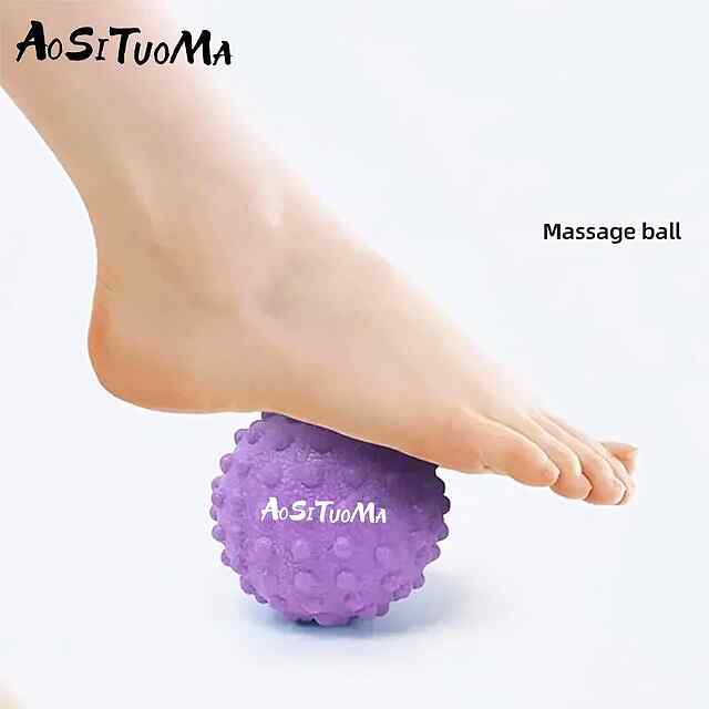 М'яч для масажу фасцій середньої жорсткості - чорний (фіолетовий) 5см - 1 фото товару