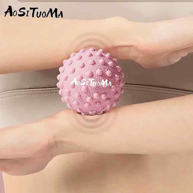 М'яч для масажу фасцій середньої жорсткості - чорний (фіолетовий) 5см - 2 фото товару