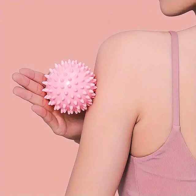 М'яч міофасціальний масажний для точкового зняття м'язів середньої жорсткості, фіолетовий (65мм) Україна.