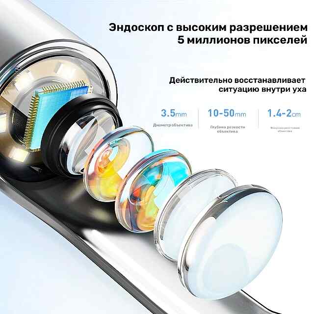 Набір для чищення вух з камерою Wi-Fi 7 предметів - видалення сірки та догляд за вухами вдома - 2 фото товару