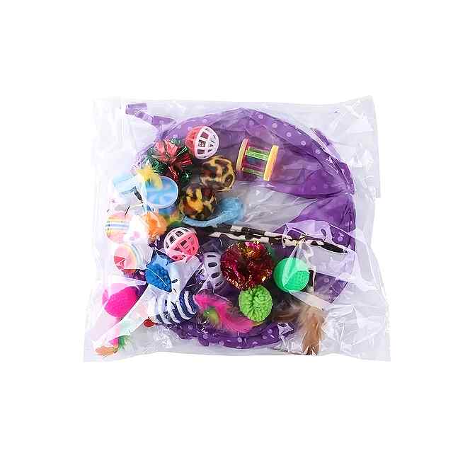 Набір іграшок для котів: тунель, паличка з фігурками, м'ячики з сюрпризом. 21 предмет! Активні ігри для пухнастиків. Купити в Україні. - 2 фото товару