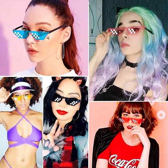 Окуляри Thug Life Pixel Зелені – мем стиль для тусовки - 2 фото товару