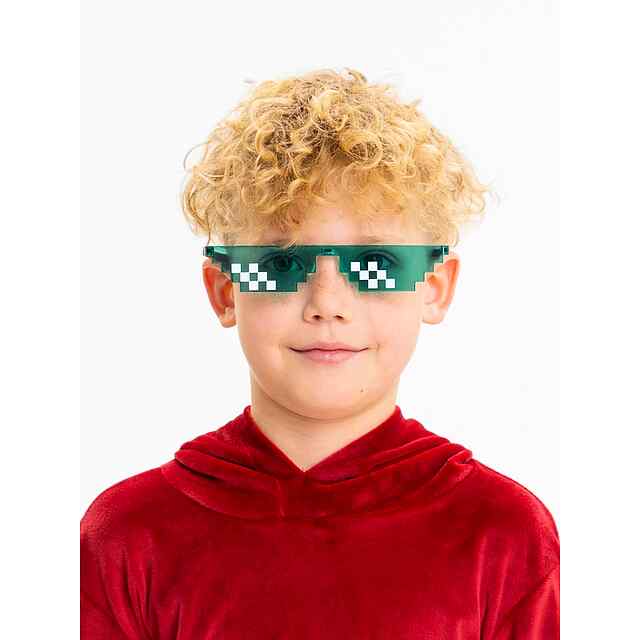 Окуляри Thug Life Pixel Зелені – мем стиль для тусовки - 3 фото товару