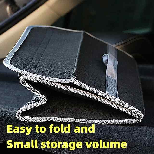 Організатор багажника авто великий, з фетру та поліестеру, чорний 50x24x15см, фіксація липучкою. - 2 фото товару