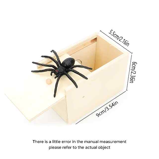 Павук у коробці: іграшка для розіграшів, дерев'яна скринька з сюрпризом - 2 фото товару