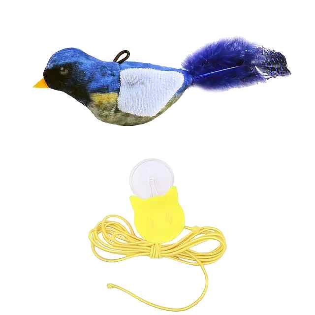 Підвісна інтерактивна пташка для кішок з м'ятою та звуком