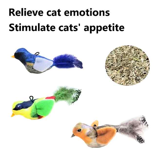 Підвісна інтерактивна пташка для кішок з м'ятою та звуком - 1 фото товару