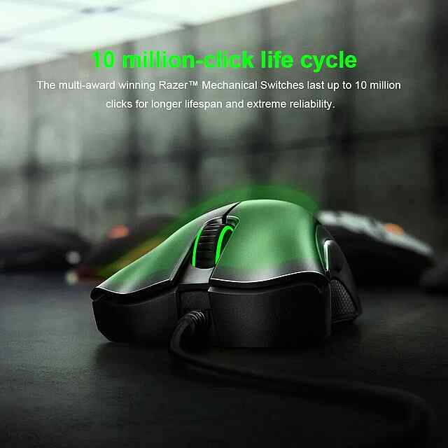 Razer Deathadder Essential, ігрова миша USB 6400 DPI, 5 кнопкок, 10 млн кліків, чорна - 3 фото товару