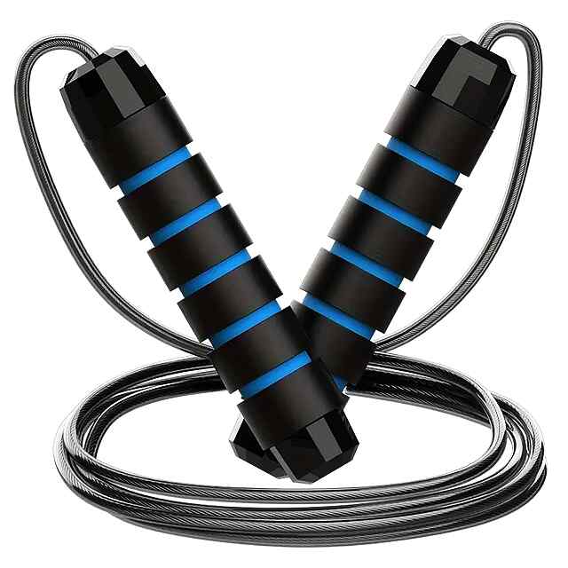 Скакалка спортивна на підшипниках, ПВХ мотузка, регульована довжина.