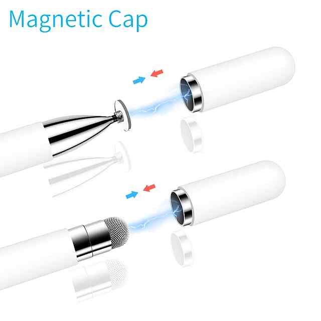 Стілус-перо 2в1: магнітний, легкий, для iPad/iPhone/Android, з гумкою та запасним наконечником. Висока чутливість. Купити в Україні. - 3 фото товару