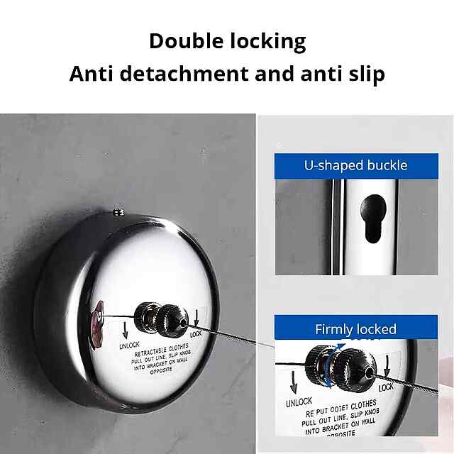 Сушарка для білизни з нержавіючої сталі, 2.8м, комплект кріплень - 2 фото товару