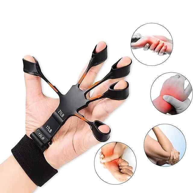 Силіконовий ручний тренажер пальців регул. 6-10 кг (чорний) для спорту і здоров'я