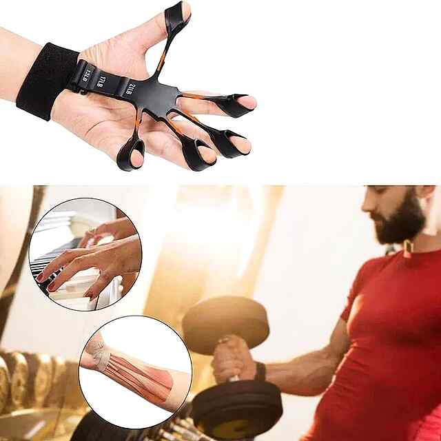 Силіконовий ручний тренажер пальців регул. 6-10 кг (чорний) для спорту і здоров'я - 3 фото товару