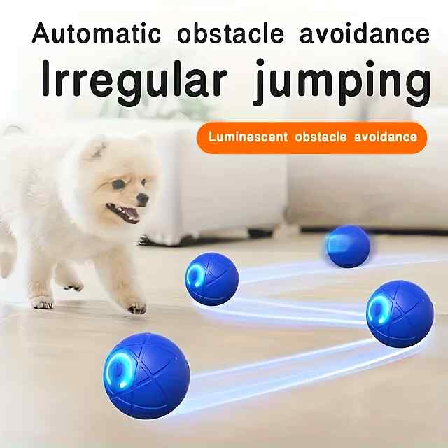 Синій інтелектуальний м'ячик для собак та кішок з USB (діаметр 5.2 см) G1339