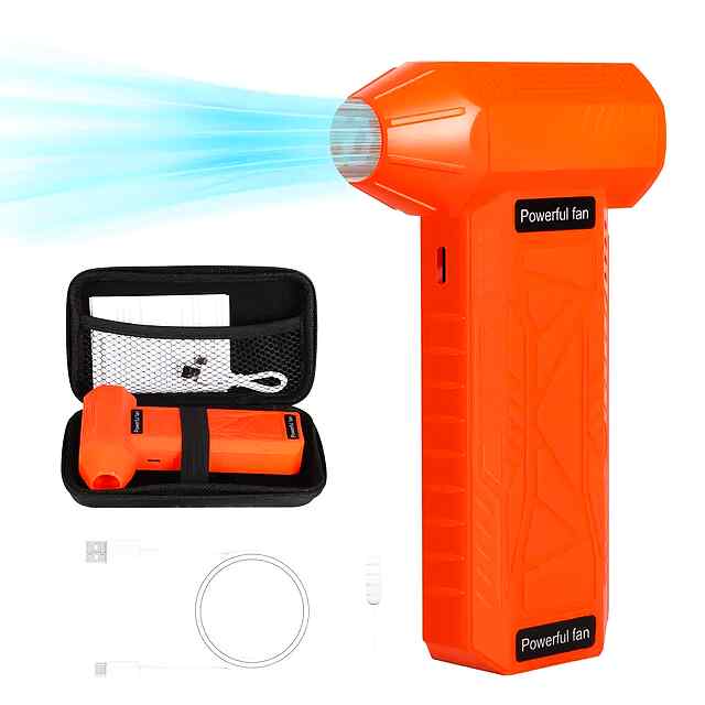 Турбовентилятор портативний, 130000 об/хв, акум. 4000 мАг, регул. швидкості, для прибирання та охолодження