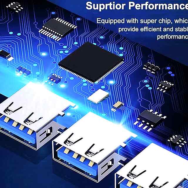 USB 4-портовий хаб-адаптер, елегантний розгалужувач з алюмінію. - 2 фото товару