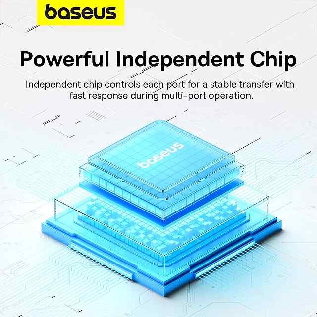 USB Hub Baseus 3.0 4 порти, 15 см, сірий BS-OHO80, серт FCC - 2 фото товару