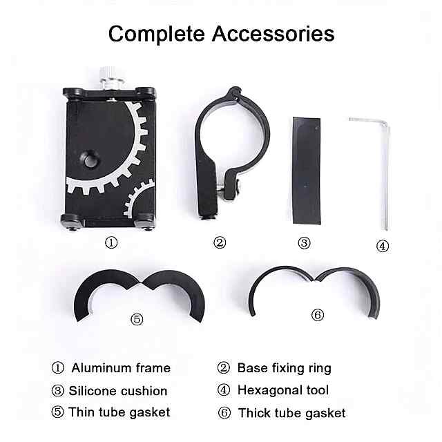 Велосипедне кріплення телефону ZTTO універсальне, надійне, чорно-червоно-срібне. MTB/мото/велосипед/E-bike - 2 фото товару