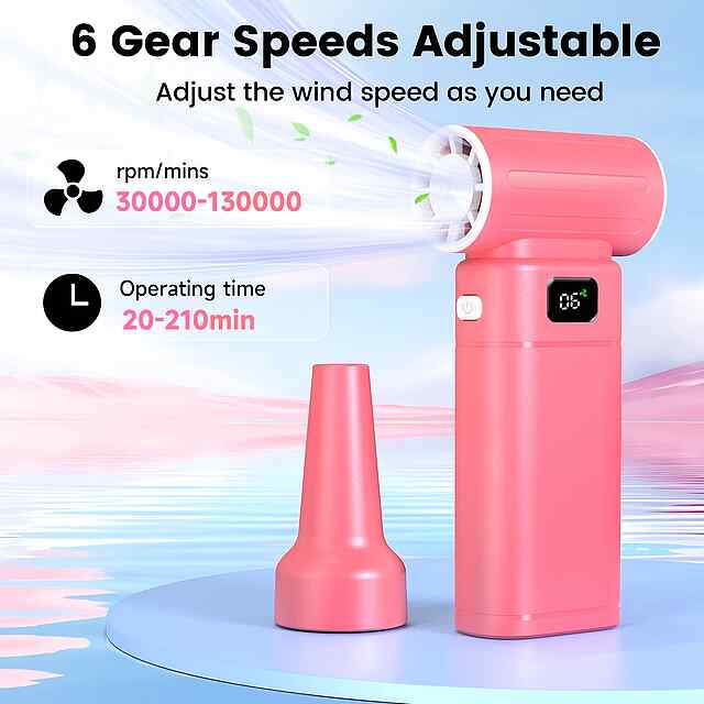 Вентилятор ручний 130000 об/хв з АКБ 3000mAh | Багатофункціональний охолодження